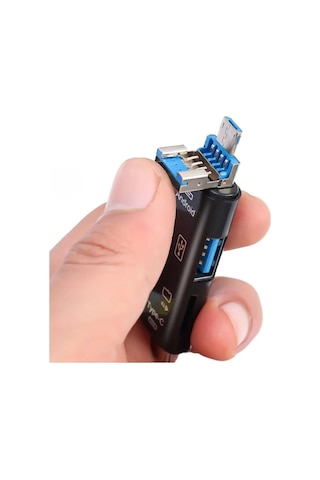 5 İn 1 Çok Fonksiyonlu Usb 2.0 Micro Sd Kart Okuyucu - Usb/micro Usb/type-c Çıkışlı, Otg Çevirici 5570 Diğer