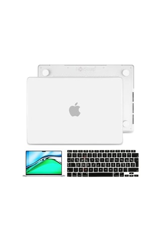Apple Uyumlu MacBook Air 13 Inç 2021 M1 A2337 Mat Kılıf + Klavye Kılıfı + Film (544441713)