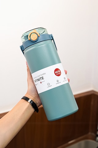 316 L Çelik 1200 ML Vakumlu Soğuk Pipetli Matara Suluk cin413mv-12