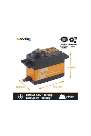 Savox Sa1256tgp Digital Servo Coreless Motor With Soft Start High Voltage Titanium Dişli