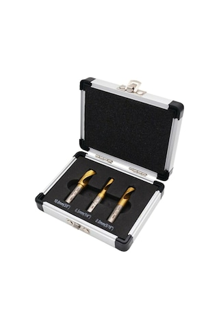 Yunboo Titanyum Kaplama Kaynak Noktası Kaldırıcı Matkap Uçları Seti 6.5mm,8mm,10mm - 3 Lü Alüminyum Kutulu Hızlı Metal İşleme