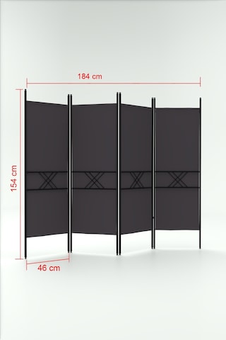 Retodesign 4 Kanatlı Paravan 1444 Siyah