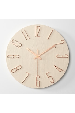 Xindoker 12 İnç 30cm Pembe Gül Altın Harfli Duvar Saati - Ev Dekoru İçin Modern Tasarım, Kolay Kullanım, Dayanıklı Malzeme Haki