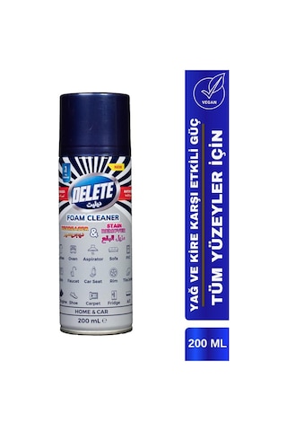 Delete Çok Amaçlı Yağ Kir Leke Çözücü Genel Temizleyici Köpük 200 Ml Tekli