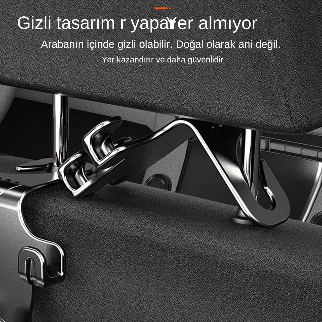 Padalink Oto Arka Koltuk Mutfakçı Kanca - Abs Malzeme 4'lü Fonksiyonlu Oto Aksesuarı, Çanta Şemsiye Geri Tutucu, Yıkama Yok Kurulum