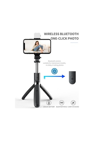 Vaorlo Katlanabilir Bluetooth Selfie Çubuğu Tripod Canlı Selfie İçin Dolgu Işığı Ile Canlı Destek Güzellik Işığı Tripod Blogger