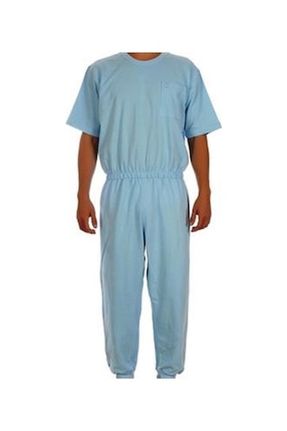 Caretex EH-003 Bacak Fermuarlı Erkek Hasta Bakım Tulumu