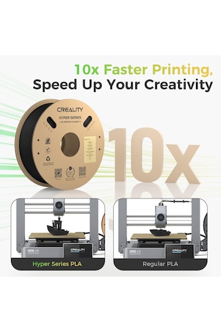 Creality Resmi Hyper Pla Filament Siyah 4kg, Yüksek Hızlı Baskı İçin 3d Yazıcı Filamenti, Dayanıklı Ve Dirençli, Pürüzsüz, Çıkıntı Performansı Boyutsal Doğruluk +/-0,03 Mm, 4 Rulo