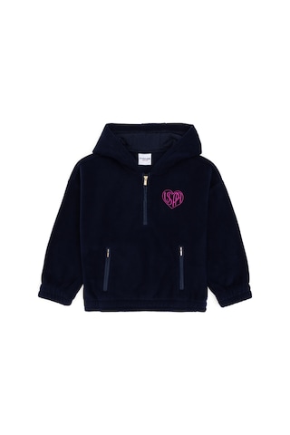U.S. Polo Assn. Kız Çocuk Lacivert Yarım Fermuarlı Polar Sweatshirt 50296287-VR033