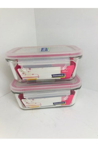 Glasslock 2'li Dikdörtgen Cam Saklama Kapları