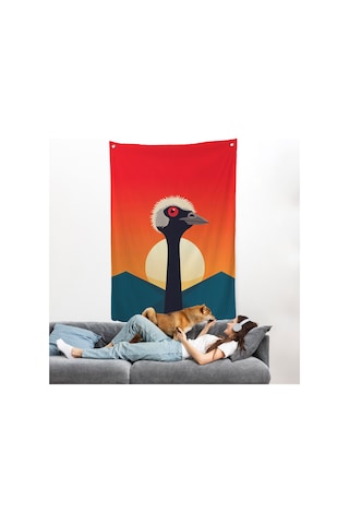 Minimal Devekuşu Duvar Örtüsü-7652