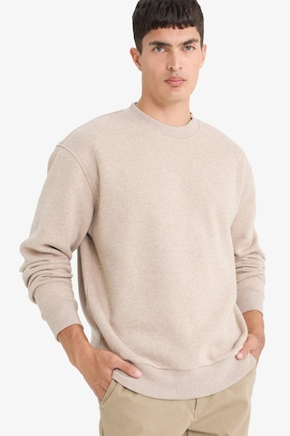 Defacto Relax Fıt Bisiklet Yaka Kalın Kumaş Sweatshirt E9409AX25AU Bej