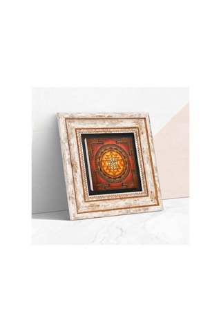 Sri Yantra Taş Duvar Tablosu - Çerçeveli Taş Tablo - Dekoratif Duvar Sanatı - Modern Ev Ve Ofis Duvar Dekoru T1-172