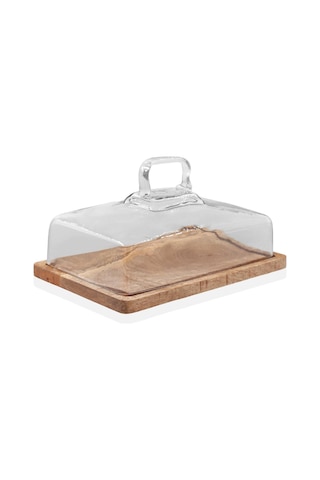 The Mia Madera Dikdörtgen Kek Saklama Fanusu 16x28x18 Cm