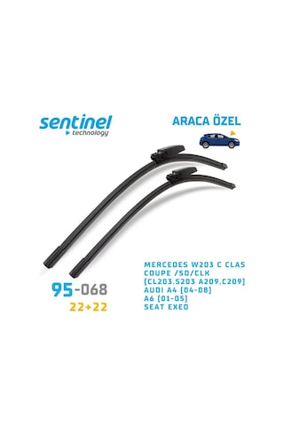 Araca Özel Silecek Takımı Muz Audi A4 2004-2008 22"+22" 55 Cm2 Ön