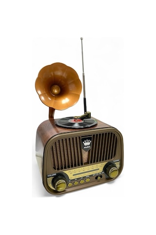 Rose Sp-428 Usb-sd-fm-bluetooth Destekli Şarjlı Nostaljik Retro Radyo - Gri