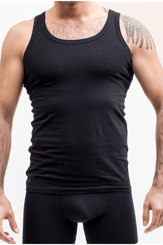 The Don Organic Blended Erkek Atlet Siyah Singlet