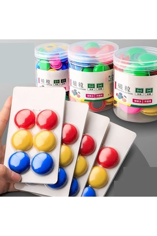 Novahub Yazı Tahtası Manyetik Tokalı Etiket Beyaz Tahta 30mm 60 Adet, İş Ve Eğitim İçin Uygun