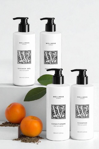 Wellness Exclusive White Tea & Apricot Shampoo 380 Ml + Conditioner 380 Ml + Shower Gel 380 Ml + Hand Wash 380 Ml Tüm Saçlar