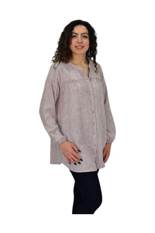 Baglan Kadın Kol Lastikli Bluz Bgl-st04645 VİZON