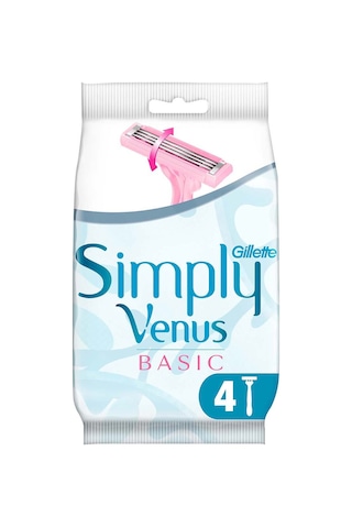 Gillette Simply Venus 3 Basic Kullan At Kadın Tıraş Bıçağı 4 Adet