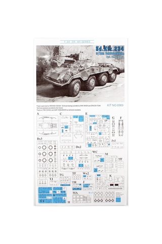 Dragon 6969 1/35 Ölçek, Sd.kfz. 234/3 W/2cm, Amfibik Hafif Zırhlı Ve 2 Cm. Topu Plastik Model Kiti-51530