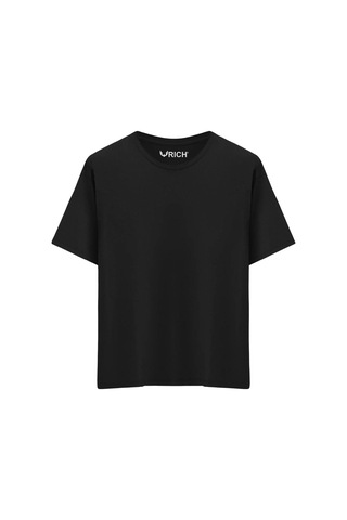 Erkek 4 Lü Paket %100 Pamuk Oversize Tişört Basic Bisiklet Yaka Kısa Kollu T-shirt SIYAH