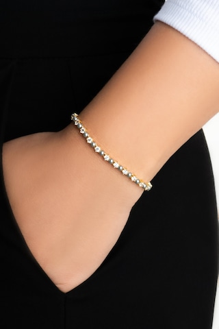 Amelie 18 Ayar Sarı Altın Kaplama 19 Cm Gümüş İnci Bileklik Sarı