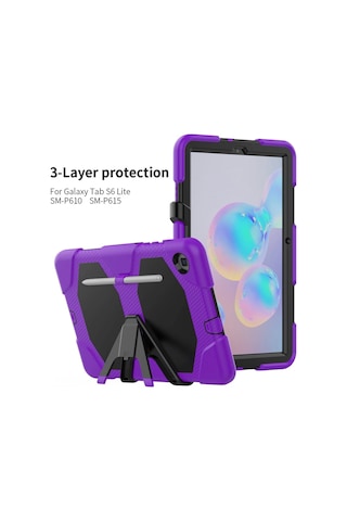 Gld-spt- Newface Samsung Uyumlu Galaxy P610 Tab S6 Lite 10.4 Kılıf Griffin Tablet Kapak - Mor