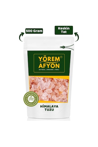 Yörem Afyon Rafine Edilmemiş Işlenmemiş Mineral Deposu Granül Himalaya Tuzu 500gr.