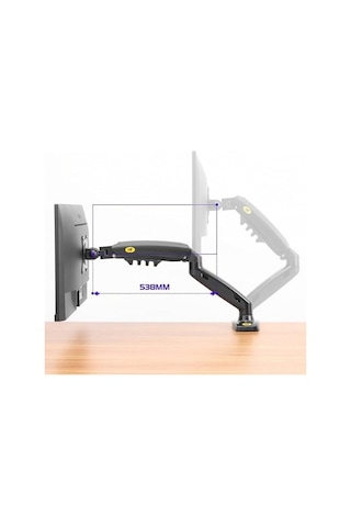 Omniax Nb-f80 Monitör Kolu, Gaz Yaylı Amortisör Sistemi, 17-30 İnç Uyumlu, 2-9 Kg Taşıma Kapasitesi, Masa Tipi Mo