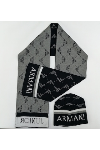 Armani Jeans Erkek Çocuk Atkı Bere Armani Junıor Kırık Beyaz