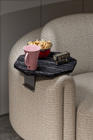 Yan Sehpa Ayarlanabilir Tepsi Dekoratif Modern Tepsi Sekizgen Bendir