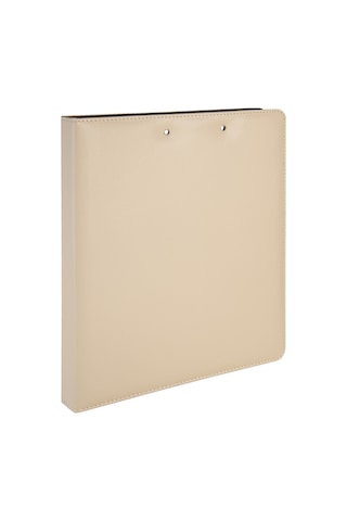 Evrak Sunum Tanıtım Firma Klasörü Sekreterlik A4 150 Yaprak Kapasiteli Ring Binder File Vegan 26,5x32 Cm. Bej