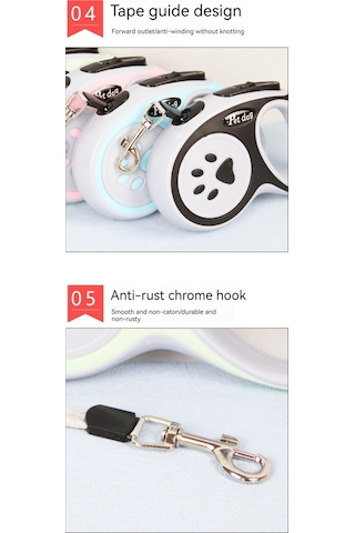 Soulader Tek Tıklamayla Kilitlenebilir Otomatik Geri Sarımlı Köpek Tasma Kayışı, Yürüyüş Ve Eğitim İpi, Küçük Orta Büyük Irklar İçin Uzayabilir Tasmalar