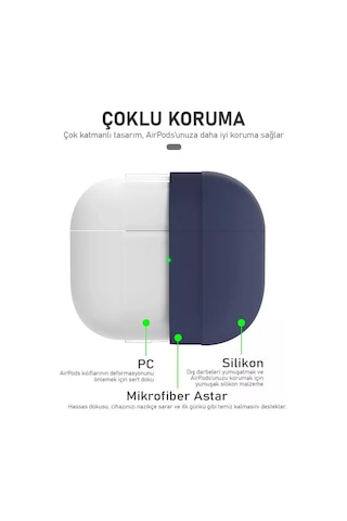E2m Apple Uyumlu AirPods Pro 3 Kılıf Sense Silikon Gül Kurusu Gül Kurusu