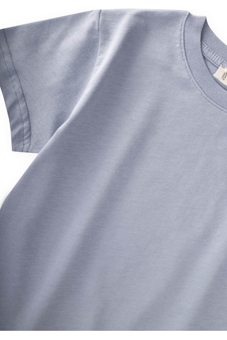 Cigit Etiket Detaylı T-shirt 2-10 Yaş Mavi