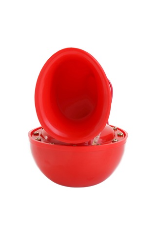 Springsun 12v Kırmızı Elektrikli Boğa Boynuzu Hava Klarneti - 200db Yüksek Ses, Araba Motosiklet Kamyon Gemi İçin - Dayanıklı Abs Ve Metal Malzeme