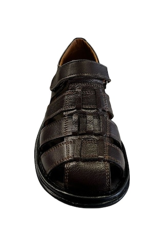 Castle Black 8520 Erkek Hakiki Deri Sandalet Kahverengi