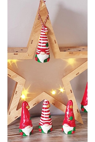 3 Lü Gnome Cüce Yılbaşı Süsü Ve Biblosu