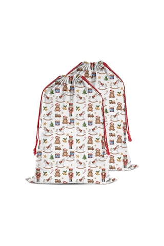 Büyük Noel Baba Hediye Çantası, Pamuklu Kordonlu, Yeniden Kullanılabilir Noel Havalı At