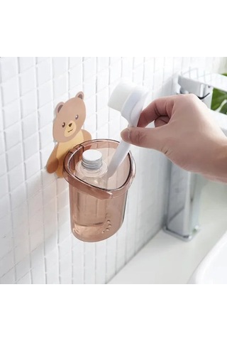 Özel Üretim Tezgah Üstü Fonksiyonel Ürün Masaüstü Düzen Ayı Figürlü Plastik Organizer Çok Renkli
