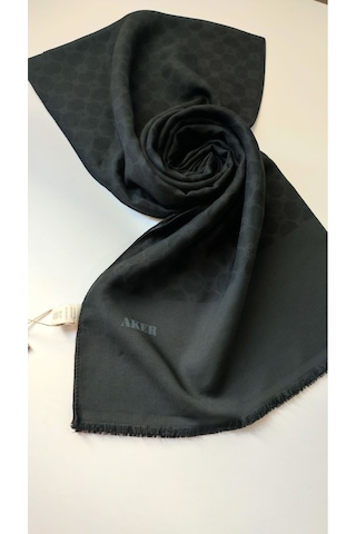 Aker Siyah Elegance Monogram Şal Siyah