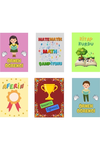 48 Adet Öğrenci Başarı Tebrik Kartı 70x50 Mm Örnek Öğrenci,kitap Kurdu, Aferin,matematik Şampiyonu