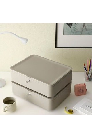 Ikea Husbyån Banyo Duvar Dolabı, Gri-bej, 28x11x37,5 Cm
