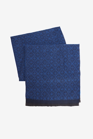 Erkek Lacı Mavı Desenli Standart Fit Atkı Lacı Mavı