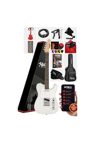 Midex Tlx-50wh Tele Kasa Gül Klavye 2 Single-coil Manyetik Elektro Gitar