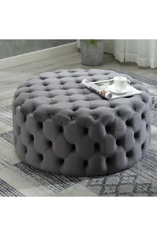 Deccostil Kapitoneli Yuvarlak Kapitoneli Puf/Orta Sehpa