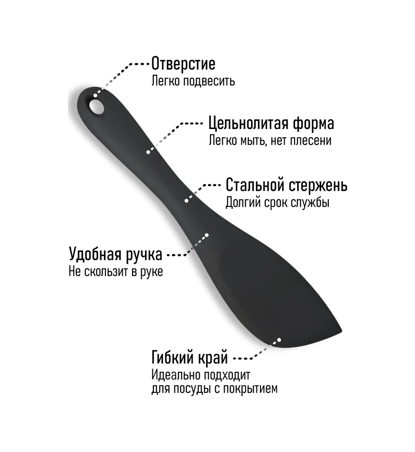 Home&sweet Silikon Mutfak Spatulası Tavadan 273990234 Siyah