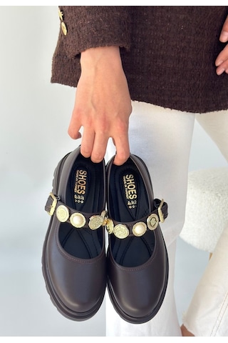 Roof Atelier Kadın Kahverengi Bilekten Tokalı Loafer Ayakkabı - Okira Çok Renkli